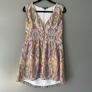 Victoria's secret‎ Paisley Low V-Nerck Print Mini Dress Tunic FLAW XS